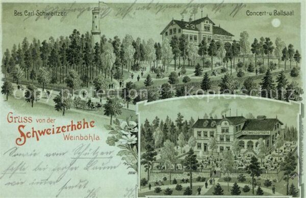 Weinboehla Schweizerhoehe Carl Schweizer Konzert- und Ballsaal