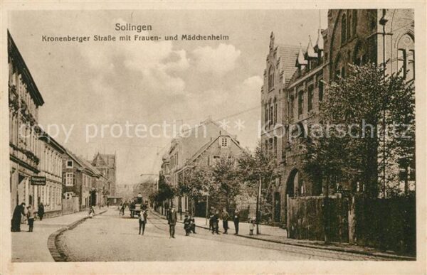 Solingen Kronenberger Strasse mit Frauen- und Maedchenheim