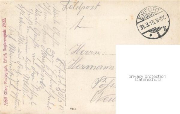Militaria Deutschland WK1 Gruppenfoto Erfurt – Bild 2
