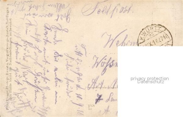 Militaria Deutschland WK1 Tuebingen Foto Bahnpost Landwehr – Bild 2
