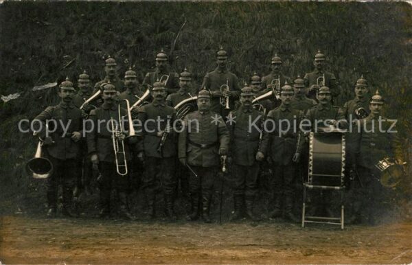 Militaria Deutschland WK1 Bayern Musik Trommel Posaunen Infanterie