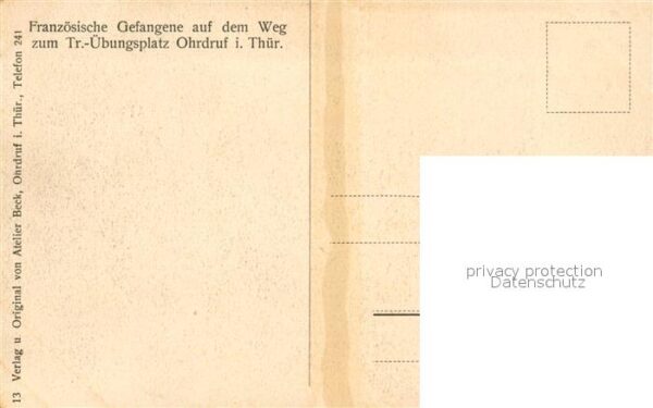 Militaria Deutschland WK1 Ohrdruf Kriegsgefangenenlager Franzosen – Bild 2