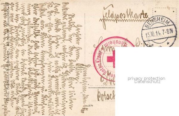 Militaria Deutschland WK1 Lazarett Bensheim Rotes Kreuz – Bild 2