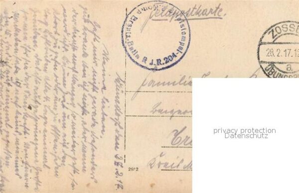 Militaria Deutschland WK1 Zossen Gruppenfoto RIR 204 – Bild 2