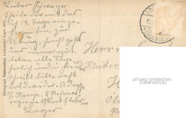 Militaria Deutschland WK1 Lager Lockstedt Einmarsch – Bild 2