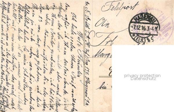 Militaria Deutschland WK1 Aviatik Signalballon Haguenau Elsass – Bild 2