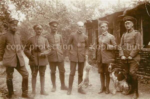 Militaria Deutschland WK1 M?nsingen Milit?rstab Foto Jagd Minenwerfer Kompagnie