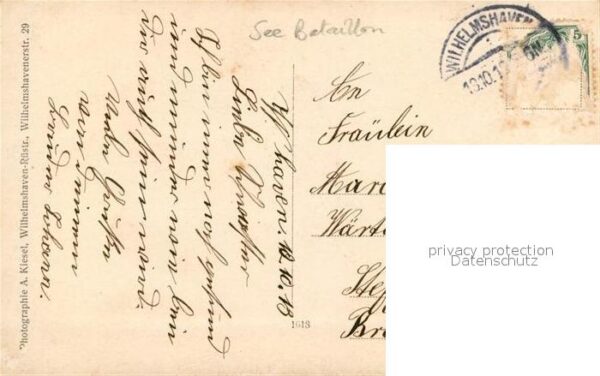 Militaria Deutschland WK1 Wilhelmshaven Seebataillon Gruppenfoto – Bild 2
