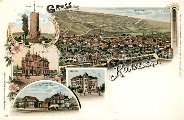 Kuenzelsau Bahnhof Restaurantion Postamt Panorama