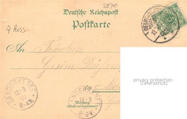 Delmenhorst Marktplatz Bahnhof Kirche Postamt – Bild 2
