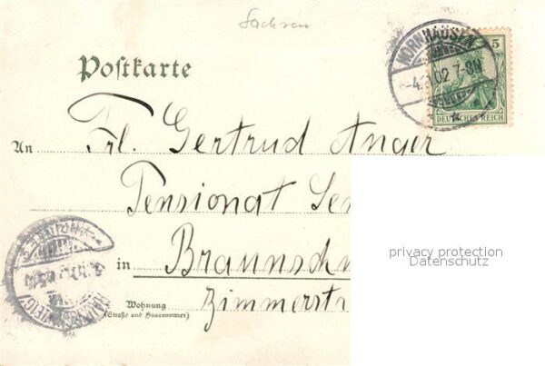 Hornhausen Postamt Schloss Kirche Kriegerdenkmal Mondschein – Bild 2