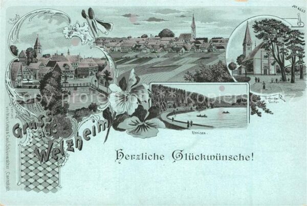 Welzheim Unter den Linden Ebnisee Panorama Kirche