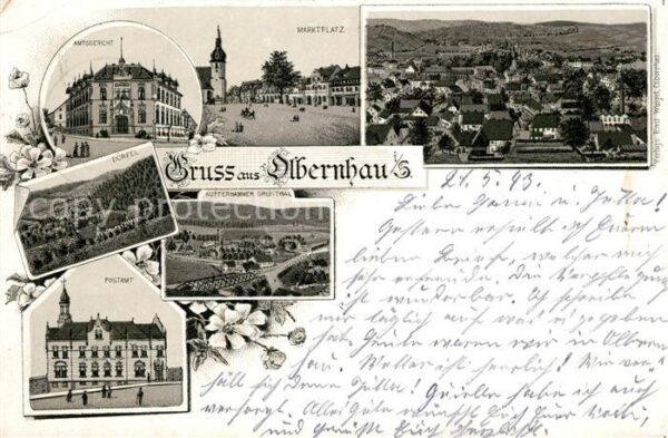 Olbernhau Erzgebirge Marktplatz Amtsgericht Postamt