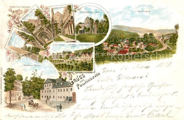 Paulinzella Panorama Gasthaus Menger Kirchenruine