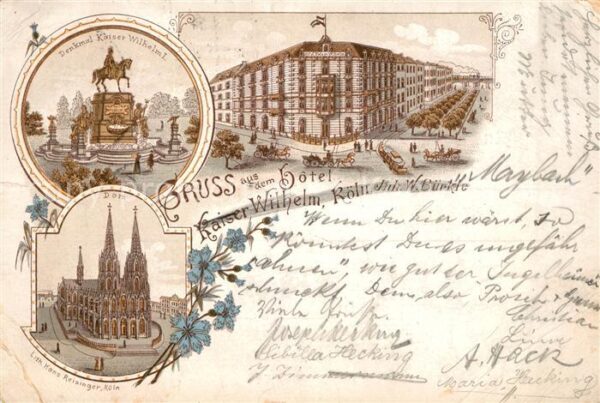 Koeln Rhein Hotel Kaiser Wilhelm Dom Denkmal Kaiser Wilhelm