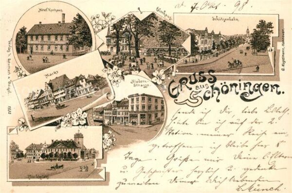 Schoeningen Schuetzenbahn Markt Marktplatz Hotel Kurhaus