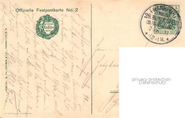 Frankfurt Main 28. Bundesfest Deutsches Radfahrer-Bundes Litho – Bild 2