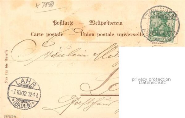 Thiengen Rhein Schloss Hauptstrasse Kuessaburg Kirche Litho – Bild 2