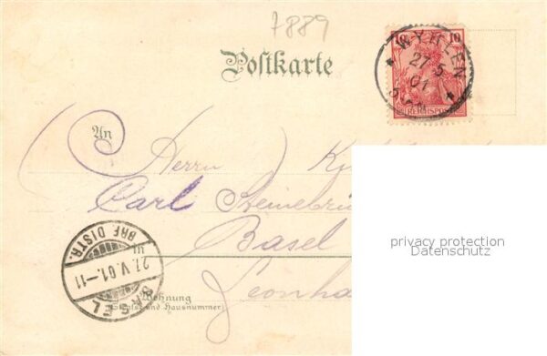 Wyhlen Gasthaus zum Roessle Gasthaus zum Loewen Litho – Bild 2