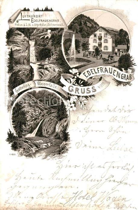 Edelfrauengrab Hotel-Pension Edelfrauengrab Gottschlag-Wasserfaelle Litho