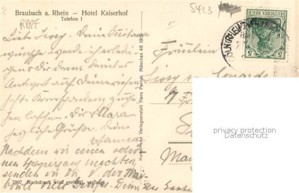 Braubach Rhein Hotel Kaiserhof Marksburg Barbarakirche – Bild 2