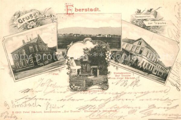 Eberstadt Darmstadt Post Restaurant zur Traube Kriegerdenkmal