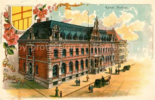 Paderborn Postamt Litho