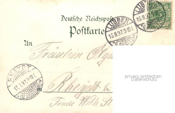 Luebben Spreewald Jaegerkaserne Mundt's Hotel Landhaus Hauptkirche Litho – Bild 2