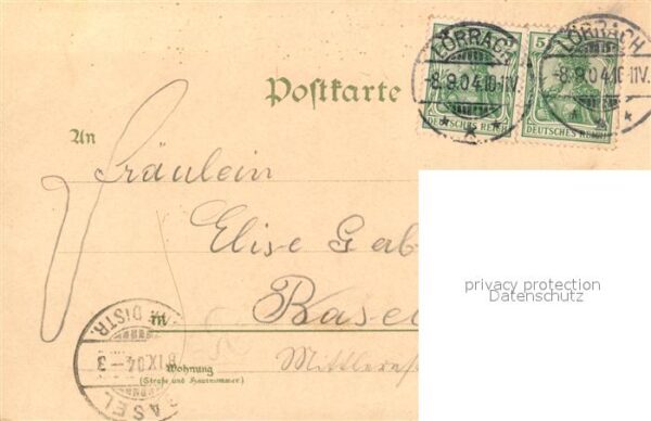 Loerrach Bahnhof Gymnasium Totalansicht Litho – Bild 2