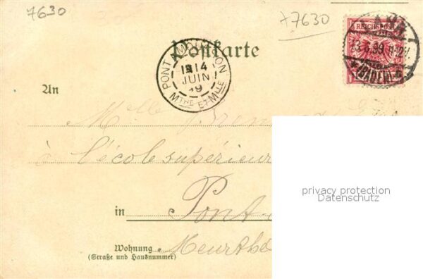 Lahr Baden Gasthaus zum Roessle Gymnasium Litho – Bild 2