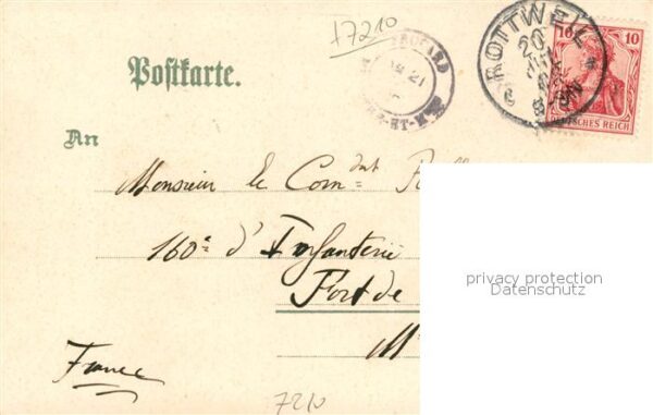 Rottweil Neckar Gesamtansicht Litho – Bild 2