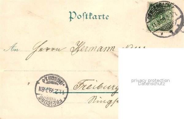 Gengenbach Marktbrunnen Rathaus Nikolausturm Litho – Bild 2