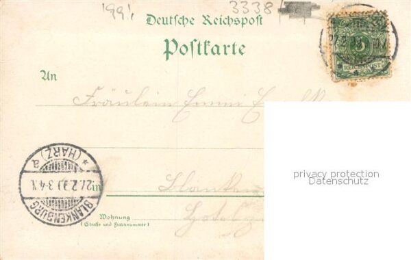 Schoeningen Post Bahnhof Schuetzenhaus Hotel Kurhaus Marktplatz Litho – Bild 2