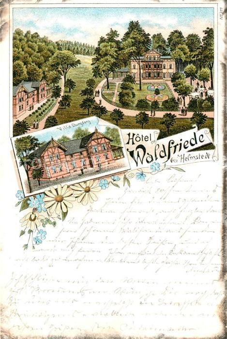 Helmstedt Hotel Waldfriede Villa Burgberg Litho