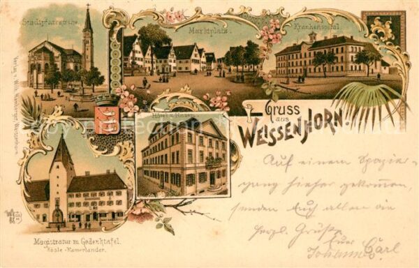 Weissenhorn Hotel zum Hasen Krankenhaus Magistratur Litho