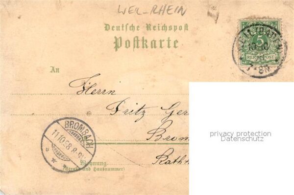 Weil am Rhein Schule Rathaus Viadukt Tuellingen Litho – Bild 2