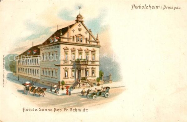 Herbolzheim Breisgau Hotel zur Sonne Litho