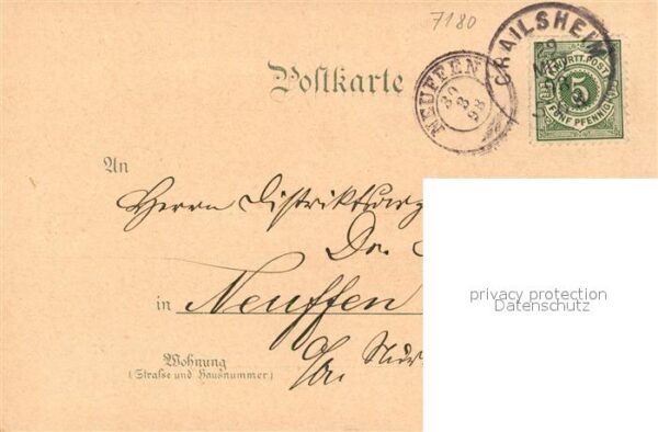 Crailsheim Wilhelmstrasse Schlossplatz Wilhelmshoehe Litho – Bild 2