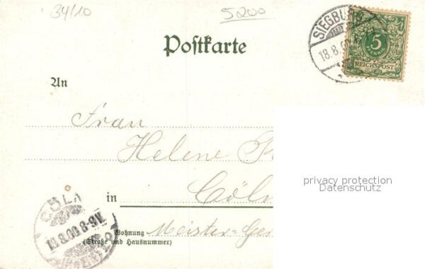 Siegburg Gymnasium Totalansicht Siegburger Berg Litho – Bild 2