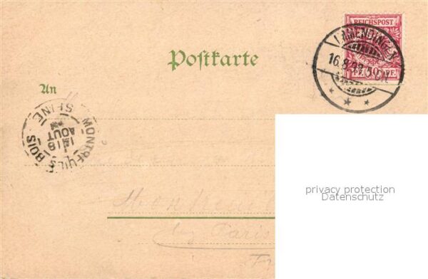 Immendingen Gasthaus zum Falken Bahnhof Post Altes Schloss Litho – Bild 2