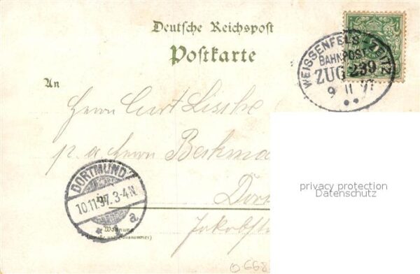 Teuchern Postamt Kirche Markt Denkmal Rathaus Litho – Bild 2