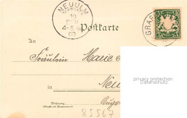 Grafing Muenchen Rathaus Marktplatz Bahnhof Litho – Bild 2