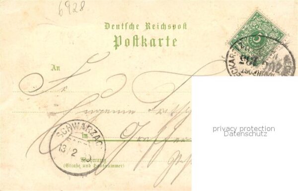 Helmstadt-Bargen Pfarrhaus Schule Post Flaschner und Spezereihandlung Litho – Bild 2