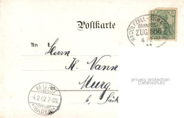 Messkirch Forsthaus Rathaus Kreutzerdenkmal Litho – Bild 2