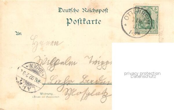 Ottenheim Schwanau Restaurant zur Rheinbruecke Litho – Bild 2