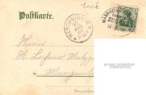 Bad Rappenau Schweizerhaus Badhotel Schloss Bahnhof Litho – Bild 2