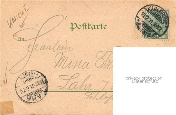 Rintheim Schulhaus Gasthaus zum Schwane Gasthaus Krone Litho – Bild 2