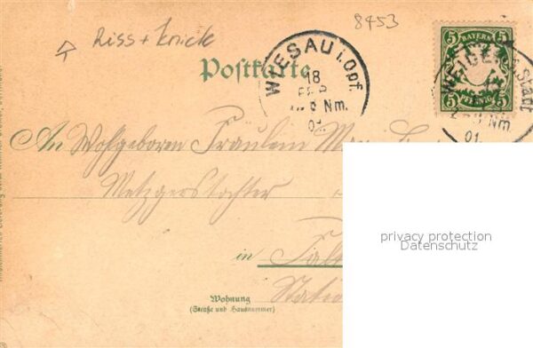 Vilseck Oberpfalz Herrenstrasse Schlicht Totalansicht Litho – Bild 2