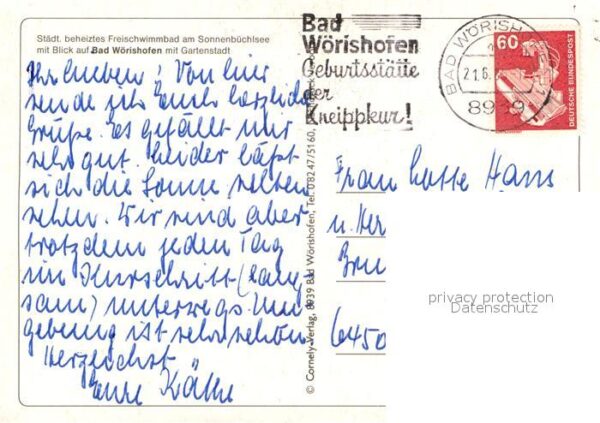 Bad Woerishofen Freischwimmbad Sonnenbuechlsee mit Gartenstadt Fliegeraufnahme – Bild 2