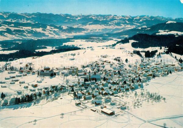 Scheidegg Allgaeu Winterlandschaft Alpenpanorama Fliegeraufnahme